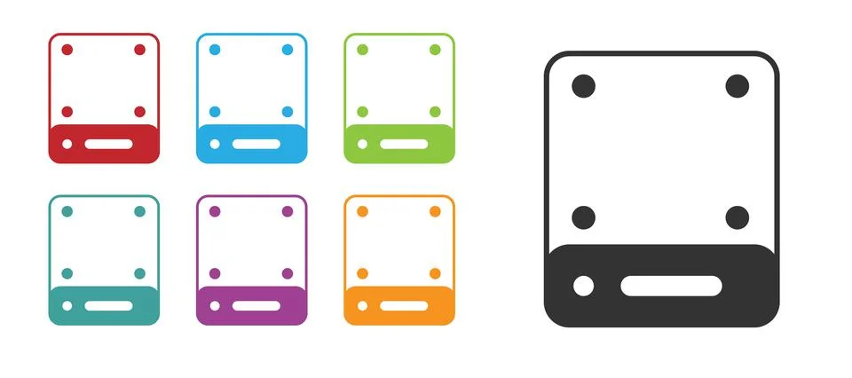 Black Server, Data, Web Hosting icon isolated on white background. Set icons Stock Illustration