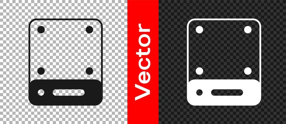 Black Server, Data, Web Hosting icon isolated on transparent background. Vector Stock Illustration