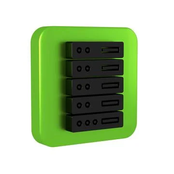 Black Server, Data, Web Hosting icon isolated on transparent background. Gr.. Stock Illustration