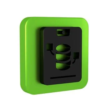 Black Server, Data, Web Hosting icon isolated on transparent background. Gr.. Illustrazione stock