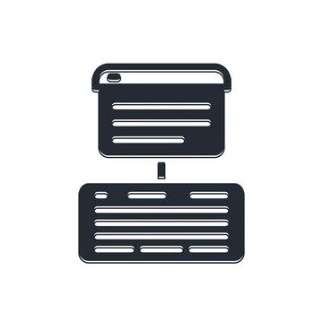 Black Server, Data, Web Hosting icon isolated on white background.  Vector Illustrazione stock