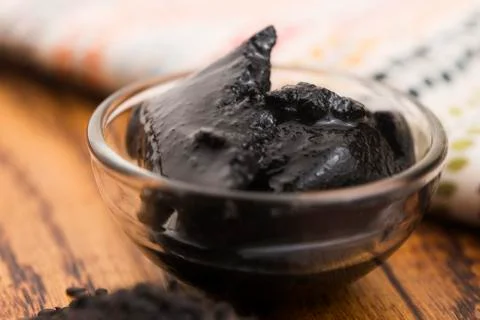 Black sesame paste Stock Photos