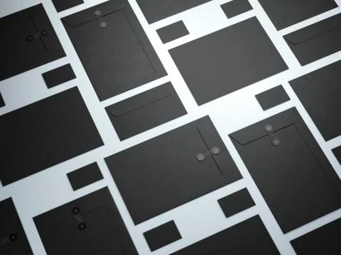 Black set of branding elements Stock Illustration