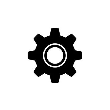 Black  setting icon white background Stock Illustration