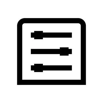 Black settings icon with sliders isolated on a transparent background Stock Illustration