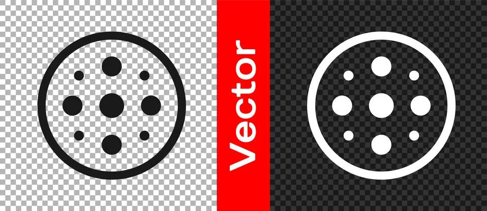 Black Sewing button for clothes icon isolated on transparent background Illustrazione stock
