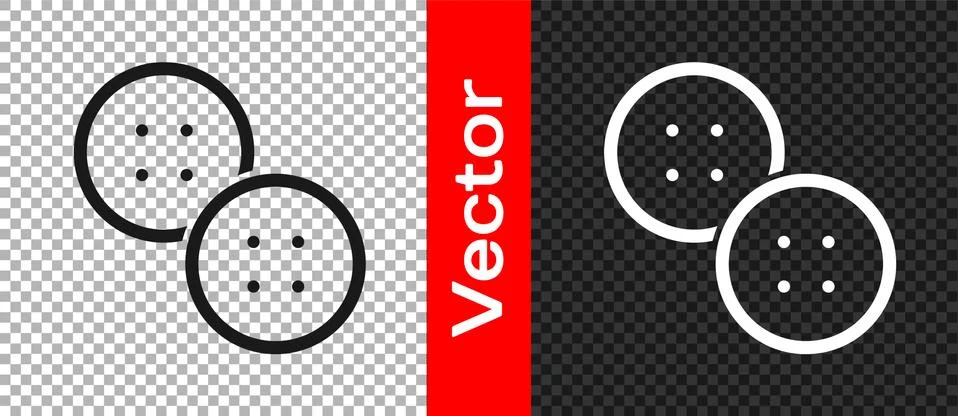 Black Sewing button for clothes icon isolated on transparent background. Clot Illustrazione stock