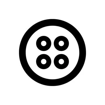 Black Sewing Button Icon Isolated on White Background Stock Illustration