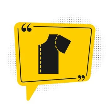 Black Sewing pattern icon isolated on white background. Markings for sewing.  스톡 일러스트