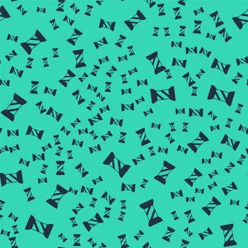 Black Sewing thread on spool icon isolated seamless pattern on green background Illustrazione stock