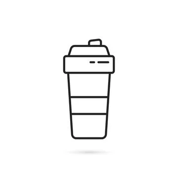 Black shaker cup thin line icon Stock Illustration