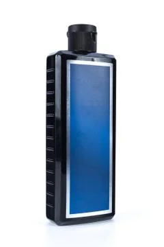 Black shampoo bottle Stock Photos