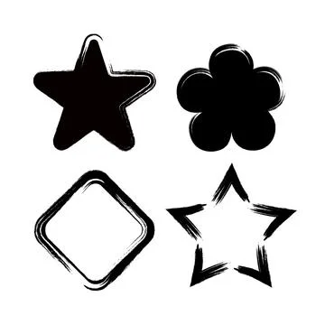 Black shape brush style. Hand drawn frame design illustration. Stock Illustration