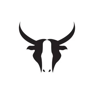Black shape face cow logo design vector graphic symbol icon sign illustrati.. Ilustración de archivo