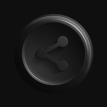 Black Share Net Icon. Round Isolated Element Stock Illustration
