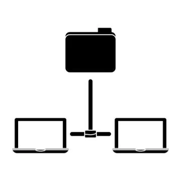 Black shared documents data center related 库存插图