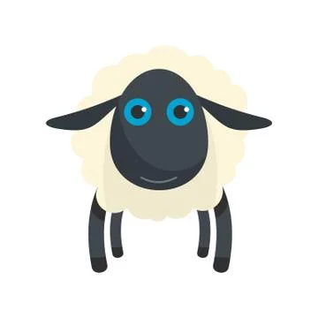 Black sheep icon, flat style Stock Illustration