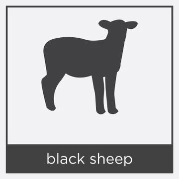 Black sheep icon isolated on white background Stock Illustration
