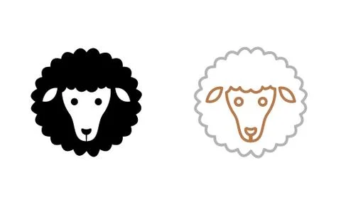 Black sheep icon. Vector icon. Black and White Version Stock Illustration