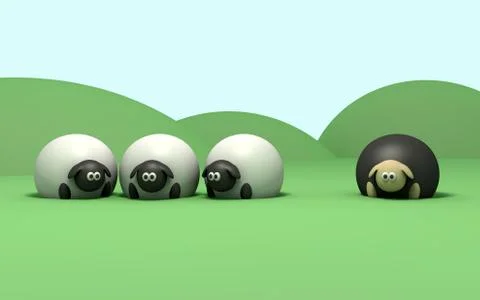 Black sheep Stock Illustration