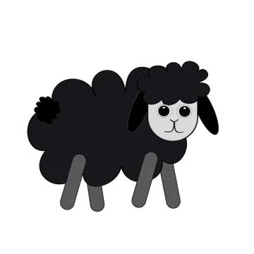 Black sheep on white background. Stock Illustration