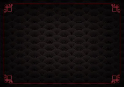 Black shell overlap chinese abstract background Illustrazione stock