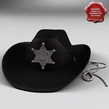 Afvigelse Begrænset Begrænse 3D Model: Black Sheriff Hat ~ Buy Now #91434745 | Pond5