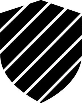 Black shield with diagonal stripe pattern Stock Illustration