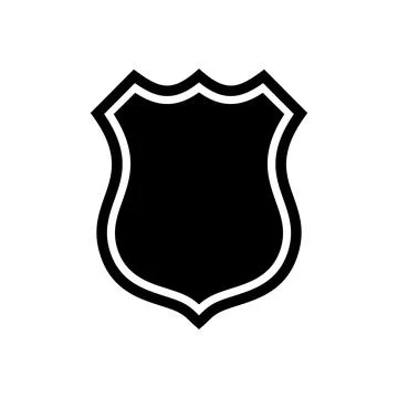 Black shield icon isolated on white background. Vector illustration Stock Illustration