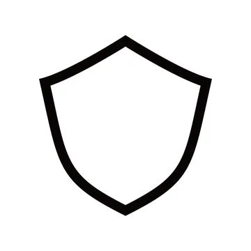 Black Shield Icon Outline Vector Stock Illustration