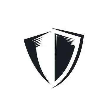 Black shield icon vector concept design template Stock Illustration