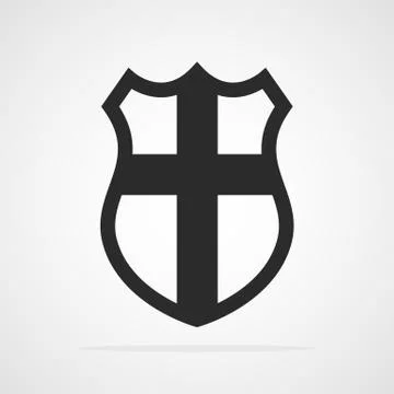 Black shield icon. Vector illustration. Stock Illustration