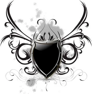 Black shield Stock Illustration