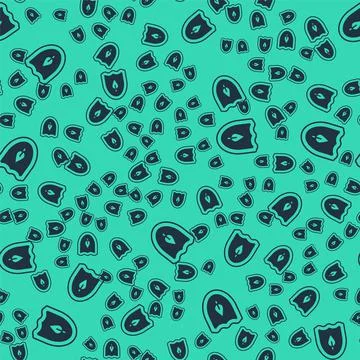 Black Shield with leaf icon isolated seamless pattern on green background. Eco Stock Illustration