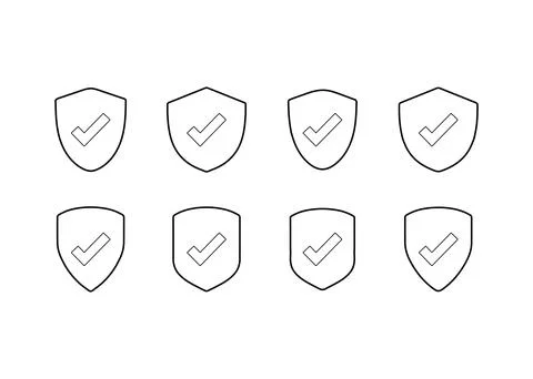 Black Shield Padlock Icon Security Lock Vector Illustration Illustrazione stock