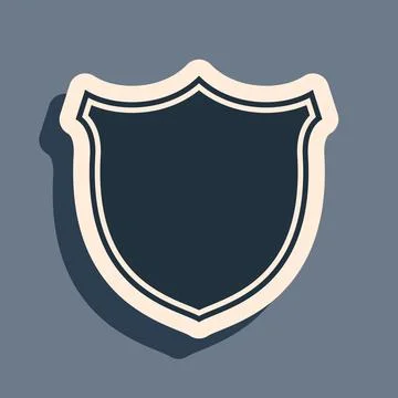 Black Shield security icon isolated on grey background. Protection, safety Illustrazione stock