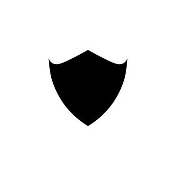 Black Shield Vector Icon Representing Security and Protection 库存插图