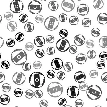 Black Shield viking icon isolated seamless pattern on white background. Round Stock Illustration