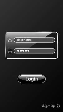 Black shine login screen Stock Illustration