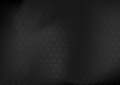 Black Shiny Background with Hexagonal Grid Stock Illustration
