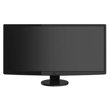 Black shiny lcd monitor with a matte screen front Stock Illustration