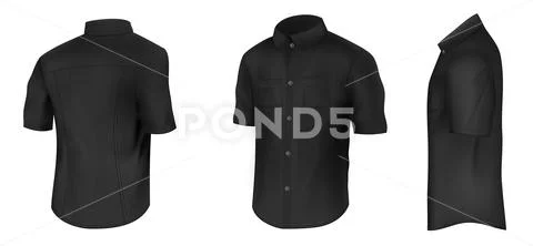 Black shirt with short sleeves vector mockup Stock Illustration