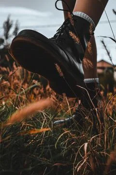 Black Shoe Boot Foto stock