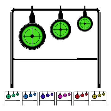 Black shooting target cartoon vector graphic Stock Illustration