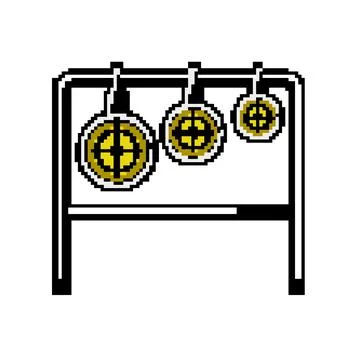 Black shooting target pixel art vector illustration Stock Illustration