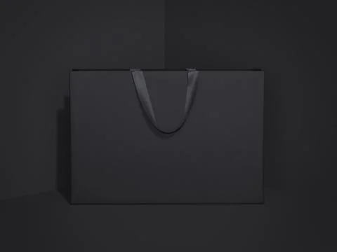 Black shopping bag. 3d rendering 库存插图