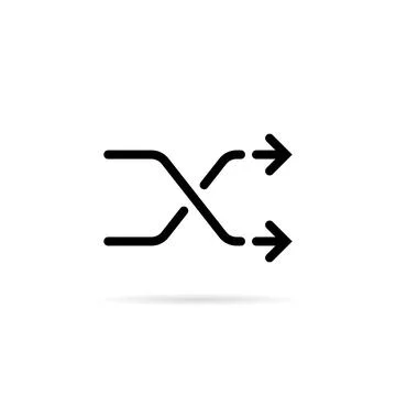 Black shuffle symbol like repeat icon Stock Illustration