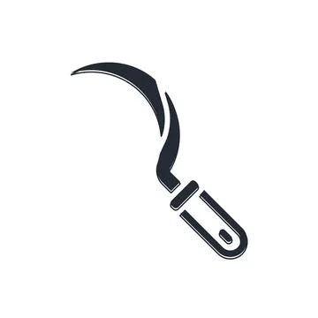 Black Sickle icon isolated on white background. Reaping hook sign.  Vector Stock Illustration