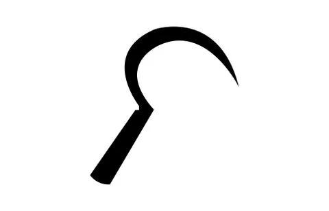 Black sickle on white Stock Illustration