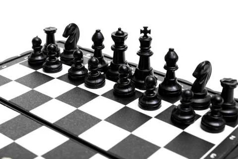 Black side of chess on a white background Stock Photos